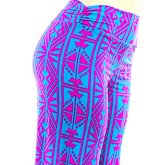 Jon & Anna Large Blueberry Palazzo Geometric Urban Cinched Ankle Pants - Picture 2 of 13